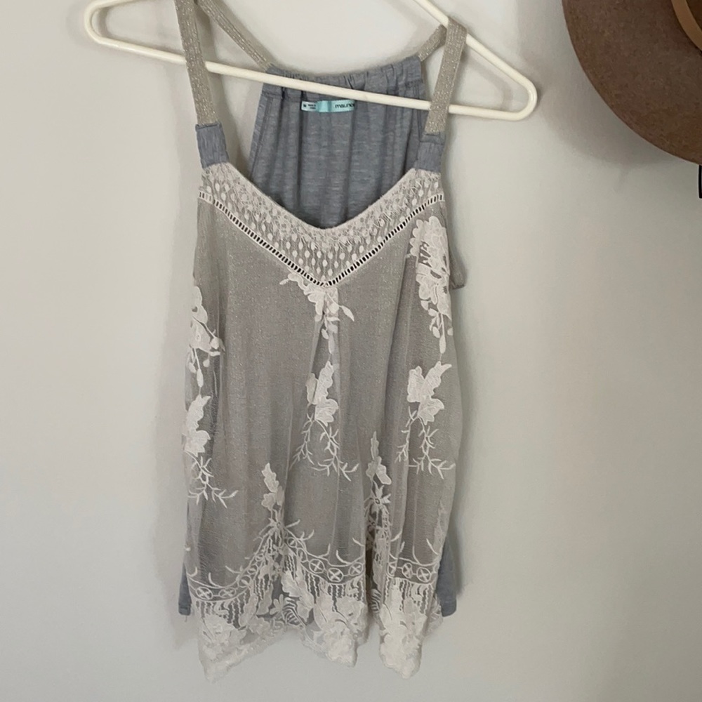 Lace shimmer tank. Maurices